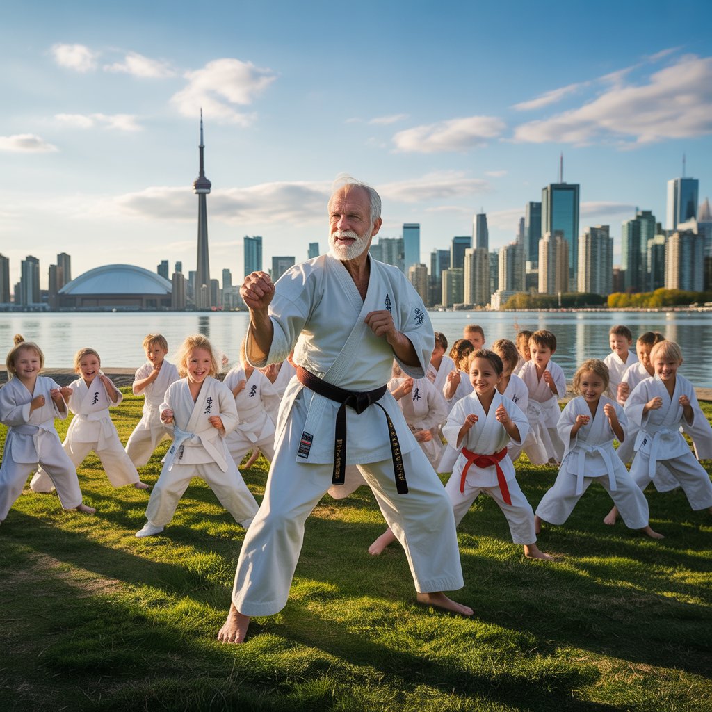 Grampa dave teaching karate
